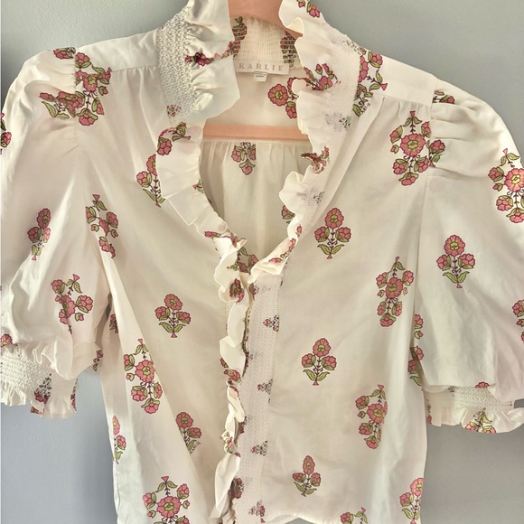 Karlie Tops - Karlie White Floral Blouse